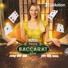 Official Live Dealer logo: Peek Baccarat by Evolution at LeoVegas Casino